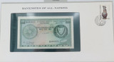 Banknotes of All Nations 1979 Cyprus 500 Mil + Card