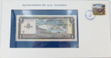 Banknotes of All Nations 1977 El Salvador 1 Colon + Card