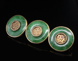 Rare Antique Chinese Export 20k Gold Apple Jade Brooch By Wang Hing