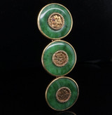 Rare Antique Chinese Export 20k Gold Apple Jade Brooch By Wang Hing
