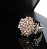 3.00ct Cognac Diamond Set 14K Yellow Gold Cocktail Ring Sz N Val $7730