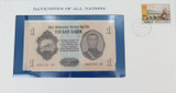 Banknotes of All Nations 1955 Mongolia 1 Tugrik + Card.