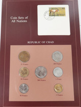 Coin Sets of All Nations Chad 1976 - 1983 UNC Set + Info Card