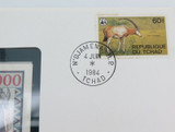 Banknotes of All Nations 1980 UNC Tchad Chad 1000 Francs + Backing Card