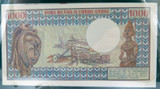 Banknotes of All Nations 1980 UNC Tchad Chad 1000 Francs + Backing Card