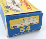 Vintage Lesney Matchbox Cadillac Ambulance No 54 + Box.