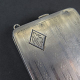 Antique Elgin, USA Sterling Silver Cosmetic & Coin Compact Case, AES Monogram