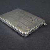 Antique Elgin, USA Sterling Silver Cosmetic & Coin Compact Case, AES Monogram