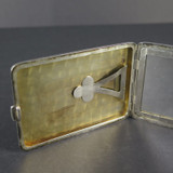 Antique Elgin, USA Sterling Silver Cosmetic & Coin Compact Case, AES Monogram