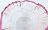 Late Victorian / Edwardian Threaded & Ruffle Glass Small Bowl with Cranberry Rim