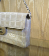 Chanel Ivory Jacquard Nylon 'Travel Line' East West CC Bag