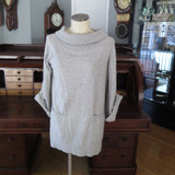 Italian Made Grey Cashmere Cowlneck Brunello Cucinelli Tunic Top, XL. RRP $2000+