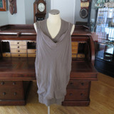 Brunello Cucinelli Taupe Coloured Fitted Cotton Tunic Top With Silk Overlay
