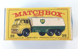 Vintage Lesney Matchbox BP Petrol Tanker No 25 + Box.