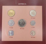 Coin Sets of All Nations 1965 - 1983 Antigua UNC Set + Info Card