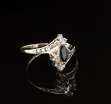 Vintage Australian Sapphire & Diamond 14ct Yellow Gold Cocktail Ring M Val $2890