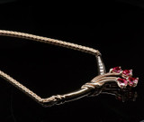 Vintage Ruby & 0.18ct H Vs Diamond 14k Gold Necklace 49cm Val $7310
