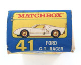 Vintage Lesney Matchbox Ford GT Decal 6 #41 + Box.