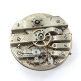 1800s J F Boutte Key Wind 3 Finger Bridge Small Pocket Watch Movement & Dial
