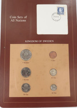 Coin Sets of All Nations Kingdom of Sweden 1983 UNC Set + Info Card