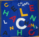 Large Vintage Chanel Silk Cruise Collection Colourful Scarf Shawl, 88cm