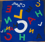 Large Vintage Chanel Silk Cruise Collection Colourful Scarf Shawl, 88cm