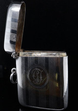 Antique English Sterling Silver Large Vesta Match Case Birmingham 1919