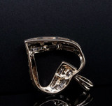 A Vintage 14k Gold 0.82ct Diamond Sliding Heart Pendant Val $3670