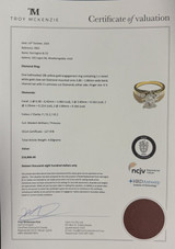 1.00ct F SI2 & Princess Cut Diamond Set 18k Yellow Gold Ring Size K.5 Val$16800