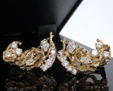 Vintage 2.68 cttw Diamond Set 18ct Gold Organic Style Earrings 20.7g Val $16790