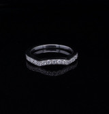 0.20cttw Diamond Contoured 14k White Gold Band / Ring Size N Val $2355