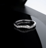 0.20cttw Diamond Contoured 14k White Gold Band / Ring Size N Val $2355