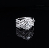 Vintage 2.02ct F Si Diamond Cluster Ladies 14k White Gold Ring Size H Val $12750