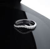 0.18cttw Diamond Contoured 14k White Gold Band / Ring Size L.5 Val $2660