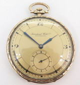 Vintage IWC Schaffhausen 14K Gold Pocket Watch cal 97 - Serviced