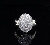 Vintage 1.55ct Diamond Ballerina Set 14k Yellow Gold Ring Size K1/2 Val $6880