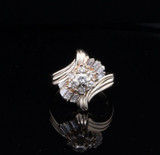 Vintage 0.48ct G Vs Diamond Cluster Set 14k Yellow Gold Ring Size I Val $4150