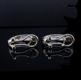 Vintage 14k White Gold 0.40ct Diamond Channel Set Half Hoop Earrings Val $3965