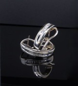 Vintage 14k White Gold 0.40ct Diamond Channel Set Half Hoop Earrings Val $3965