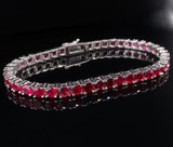 14.70ct Ruby 14ct White Gold Tennis Bracelet 18cm Long Val $16860