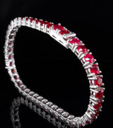 14.70ct Ruby 14ct White Gold Tennis Bracelet 18cm Long Val $16860