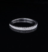 Vintage 0.30cttw G Vs Diamond Set 14K White Gold Band / Ring Size V Val $2620