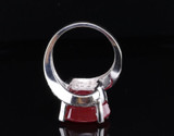 Large Ruby & 0.24ct Diamond Set 14k White Gold Ring Size J1/2 Val $3660
