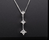 Vintage 14K White Gold 0.25ct Diamond Sliding Pendant & 42cm Chain Val $2250