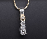Vintage 14K White Gold 0.25ct Diamond Sliding Pendant & 46cm Chain Val $2725