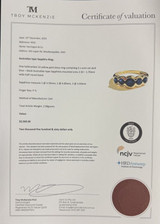 Vintage 14k Yellow Gold Australian Sapphire Semi Set Ring Size P1/2 Val $2560