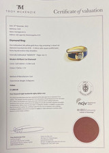 0.34ct Brilliant Cut Diamond 14ct Yellow Gold Men’s Ring Size Q Val $4880.