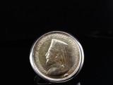 1966 Gold Sovereign Cyprus Makarios III Handmade Platinum Ring size S 33.2g