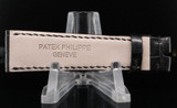 Auth. Patek Philippe Black Leather Straps 19mm x 16mm, New Old Stock
