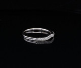 Vintage 10k White Gold Diamond Set Contoured Wedding Ring Size N Val $2150